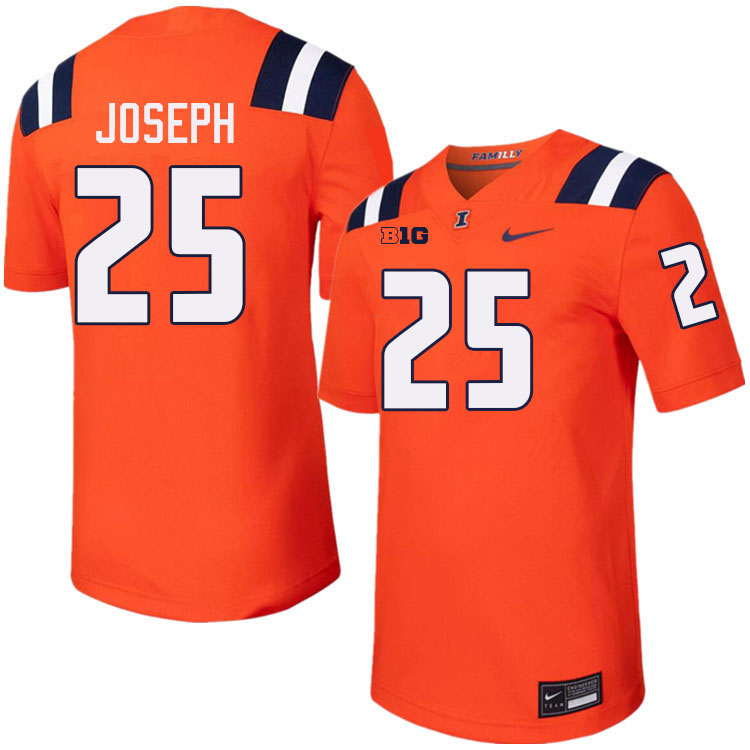 #25 Kerby Joseph Illinois Fighting Illini Football Jersey,Uniforms-Orange